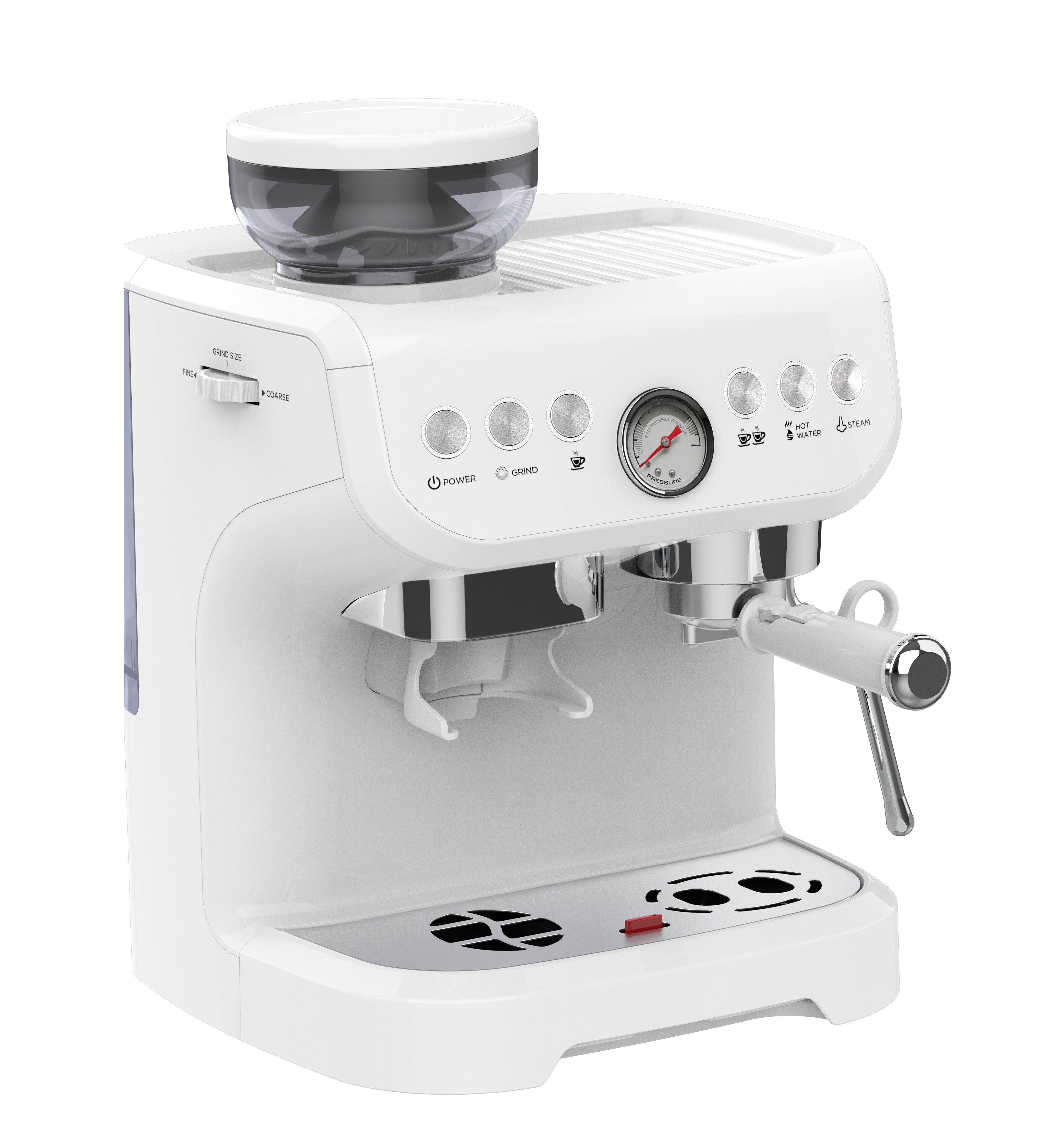 Semi-Automatic Bean to Cup Espresso Machine Coffee Maker With Grinder & Steam Wand