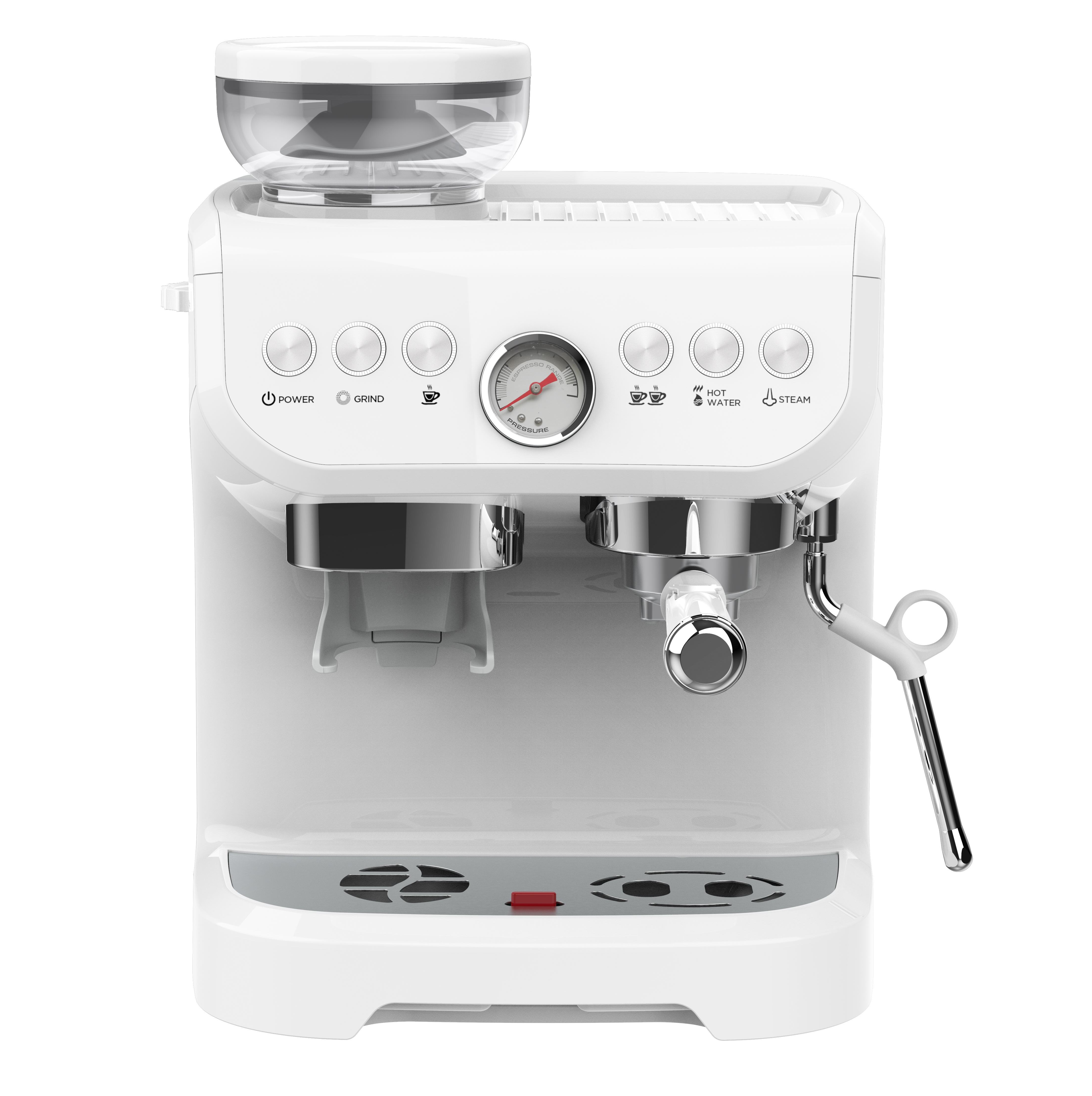 Semi-Automatic Bean to Cup Espresso Machine Coffee Maker With Grinder & Steam Wand